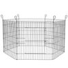 6pc Paws & Claws Pet Play Pen 61cm 6 Sided Dog Cage Enclosure Fence Medium Black