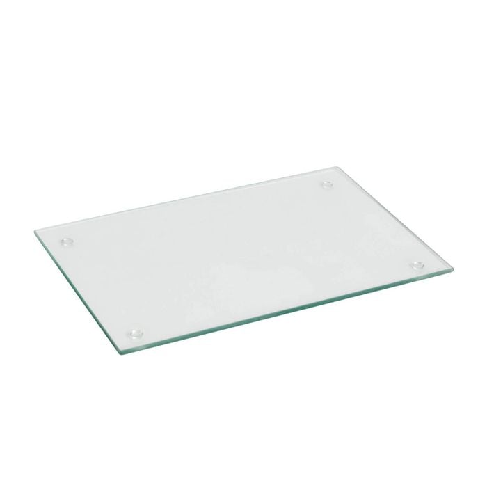 Glass Chopping Board - 30 x 20cm - Clear - Kitchen Dining Place Mats Cutting Mat Worktop Saver Cooking & Food Prep