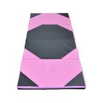 Super Large 300cm x 120cm Gymnastics Folding Gym Yoga Exercise Mat - Pink/Black