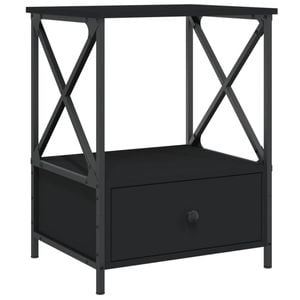 vidaXL Bedside Table Nightstand Side Cabinet Storage Black