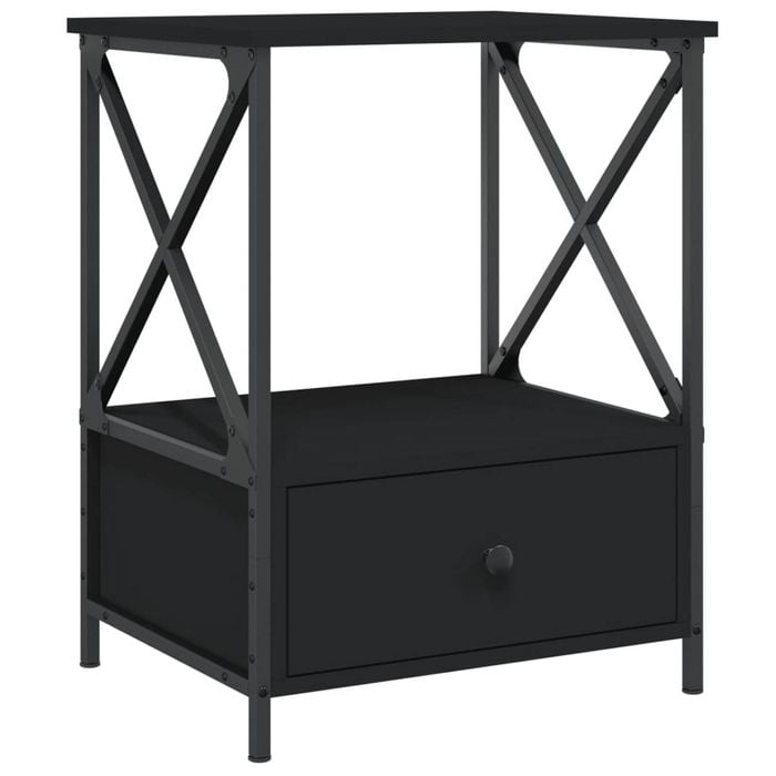 vidaXL Bedside Table Nightstand Side Cabinet Storage Black