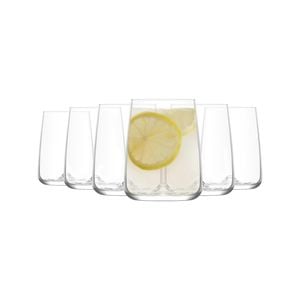 Lav Terra 360ml Tumbler Glasses - Set Of 6 - Drinking Glasses Whisky Wine Cocktail Water Juice & Soft Drink Glass
