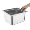 Vogue Stainless Steel Gastronorm 2/3 Tray 15.7l Heavy Duty Food Prep Buffet Container 200mm