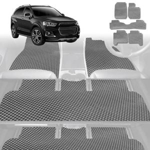 6D Diamond Car Floor Mats for Holden Captiva 7 2016-2018-Ultimate Set-Grey-Outback GT