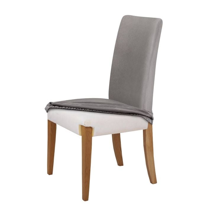 Home Living Premium Faux Suede Silver Dining Chair Cover Bunnings