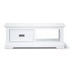 Oxville Rectangular Coffee Table Solid Frame Structure Acacia Wood  - White