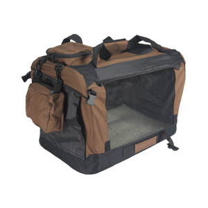 Yes4pets Medium Foldable Soft Dog Cat Puppy Rabbit Crate With Curtain-brown