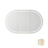 Attica 1200mm Natural Oak Bentwood Oval LED Shaving Cabinet With Powerpoint
