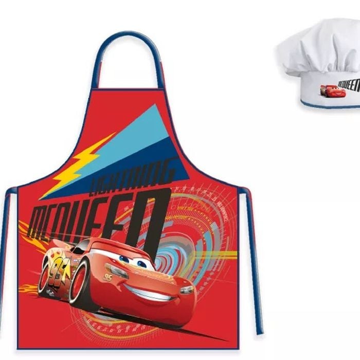 Disney Cars Lightning McQueen Red Kids Apron and Chef Hat
