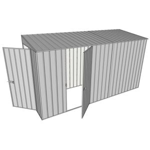 Build-A-Shed 1.2 x 3.7 x 2.0m Skillion Single Hinged Side Door Shed - Zinc