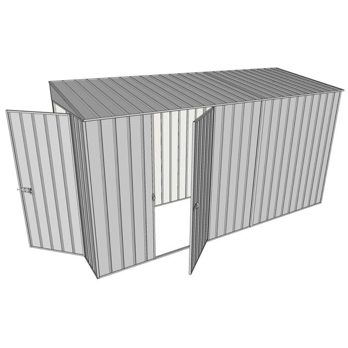 Build-A-Shed 1.2 x 3.7 x 2.0m Skillion Single Hinged Side Door Shed - Zinc