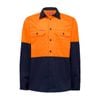 Hard Yakka Orange/Navy Hi Vis Long Sleeve Shirt - Size 3XL