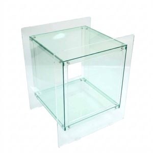 P&p Light Green Acrylic End Table Modern Cube Side Table With Open Shelf