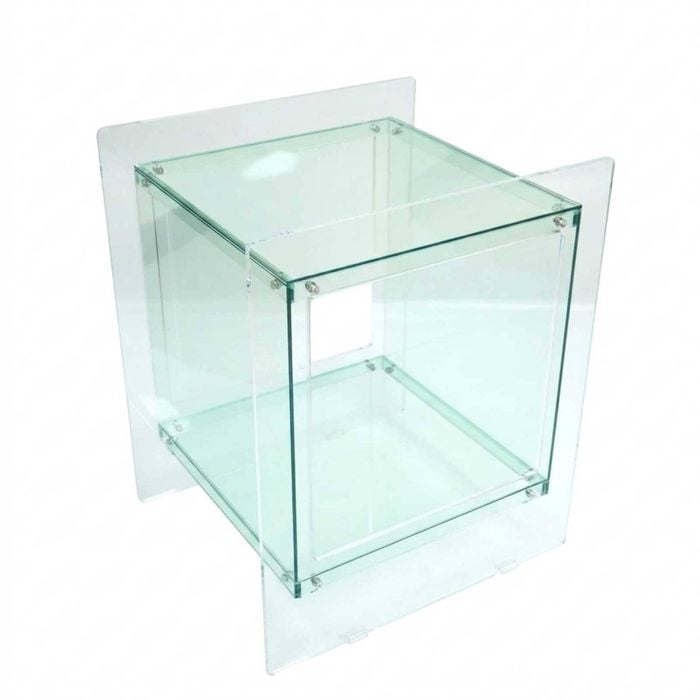 P&p Light Green Acrylic End Table Modern Cube Side Table With Open Shelf