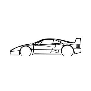 Ignite Laser Ferrari F40 Silhouette Metal Wall Art Coated Black 15.7inch/40cm