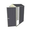 Build-a-Shed 0.8 x 1.5 x 2.1m Gable Singled Hinged Door Shed with Single Sliding Side Door - Grey