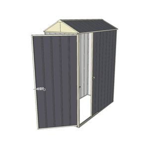 Build-a-Shed 0.8 x 1.5 x 2.1m Gable Singled Hinged Door Shed with Single Sliding Side Door - Grey