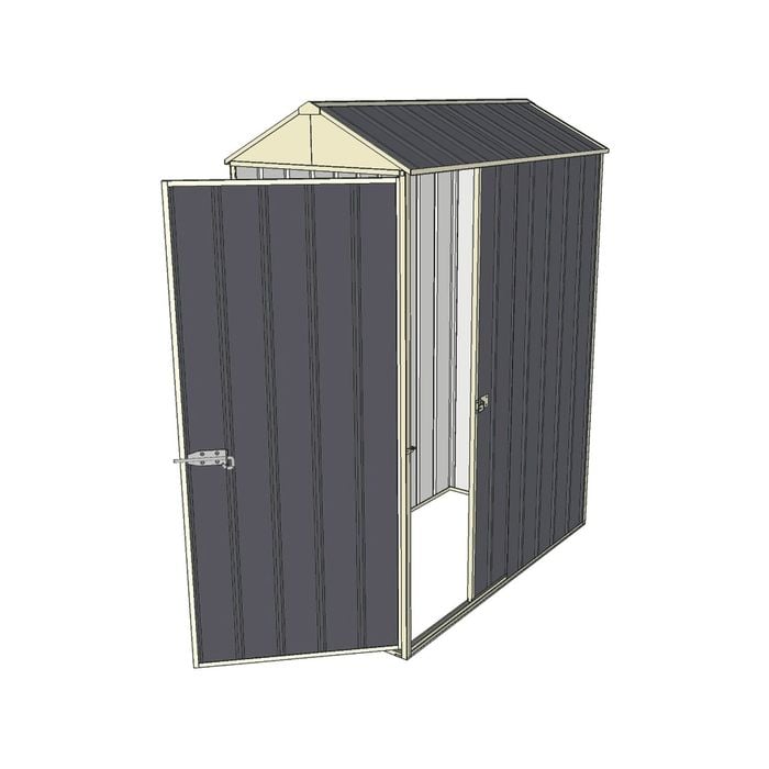 Build-a-Shed 0.8 x 1.5 x 2.1m Gable Singled Hinged Door Shed with Single Sliding Side Door - Grey