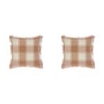 2PK Linen House Evelina Nutmeg Cotton Cushion 48x48cm - Brown