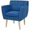 vidaXL Armchair Fabric 67x59x77cm Blue Single Sofa French Couch Seat Furniture