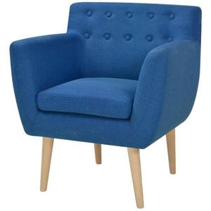 vidaXL Armchair Fabric 67x59x77cm Blue Single Sofa French Couch Seat Furniture