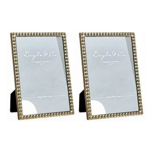 2PK SS Collective Gold Textured Punch Dotted Modern Photo Frame Rectangle 5x7