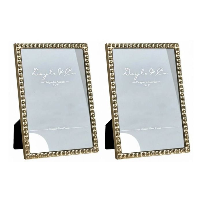 2PK SS Collective Gold Textured Punch Dotted Modern Photo Frame Rectangle 5x7