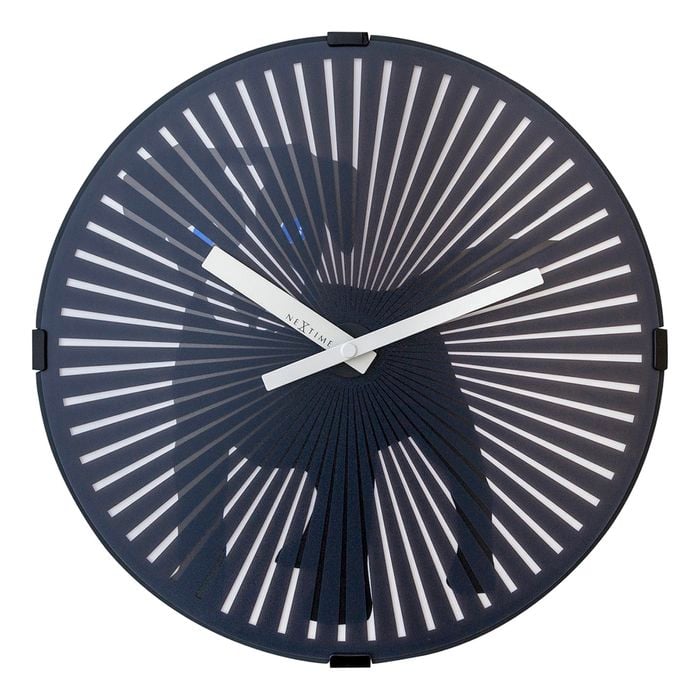 NeXtime 30cm Black Dog Wagging Tale Motion Wall Clock
