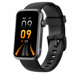 Smart Watch Fitness Tracker Heart Rate Blood Oxygen For Android & Iphone Rubber Black