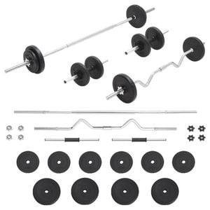 vidaXL Barbell and Dumbbell Set 30 kg Home Gym Exercise Free Weight Plate