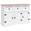 vidaXL Solid Mexican Pinewood Sideboard Corona Range White Storage Cabinet