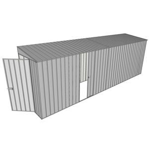 Build-A-Shed 1.2 x 6.0 x 2.0m Tunnel Shed Tunnel Hinged Door with 1 Sliding Side Door - Zinc
