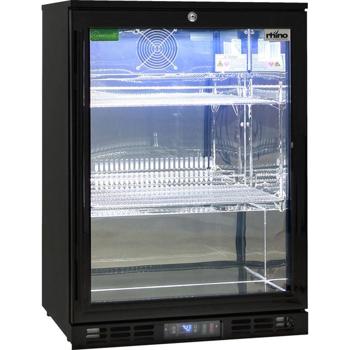 Rhino Black Glass Door Bar Fridge (Right Hinged) - SG1R-B
