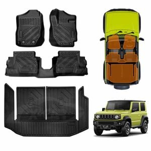 Floor Mats Split Fold Boot Liner for Suzuki Jimny 3-Door Auto Transmission 2018-Onwards All Weather Heavy Duty Cargo Luggage