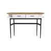 Maestro Furniture Polish 2-Drawers Hallway Console Hall Table W/ Open Compartments - White/Natural