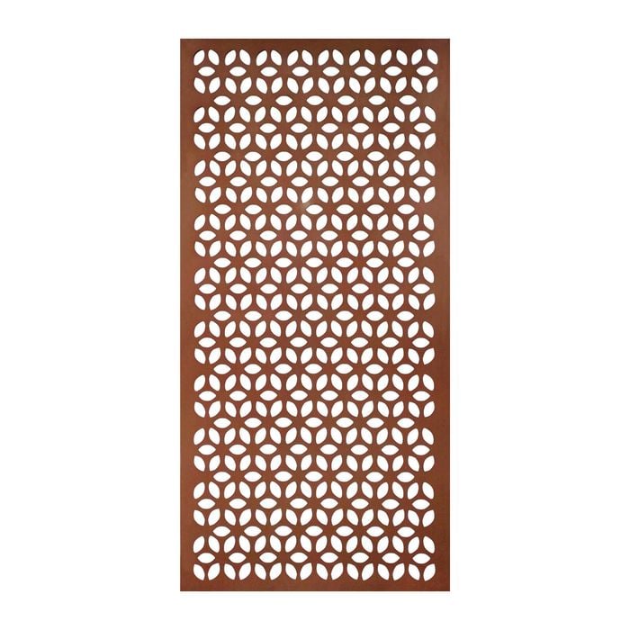Tuscan Path 1800 x 900mm Rust Geometric Screen Panel