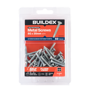 Buildex 8G x 30mm Class 3 Sheet Metal Screws - 50 Pack