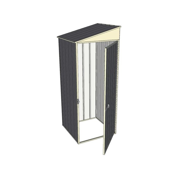 Build-a-Shed 0.8 x 0.8 x 2m Skillion Single Hinged Door Shed - Grey
