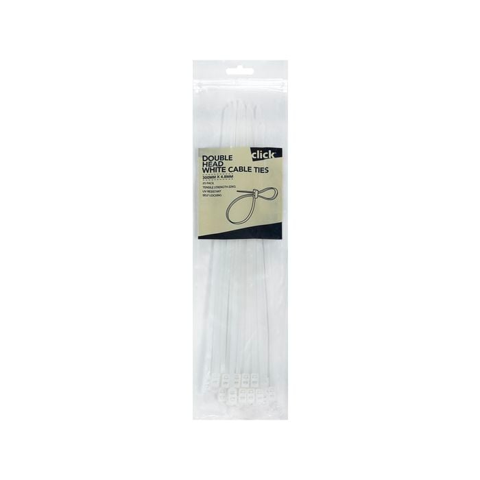 Click 300mm Double Headed Cable Tie - 25 Pack