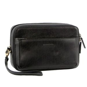 Pierre Cardin s Italian Leather Organizer  Toiletry Travel Black