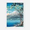 Galrie Hokusai's Iconic Mount Fuji Art Print Cherry Blossoms-Japanese Ukiyo-e Masterpiece, White Frame, A2 42x 60cm (16x 24inch)
