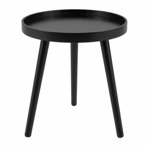Costway Round Coffee Table Sofa Bedside Table Bamboo Leg Black
