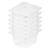 SOGA 1/6 GN Polycarbonate Food Pan 100mm Clear 6 Pack