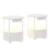Ufurniture 2PCS Round Side Table with Charging Station and Storage Basket Sofa End Table White