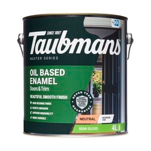 Taubmans 4L Neutral Semi Gloss Oil Based Enamel