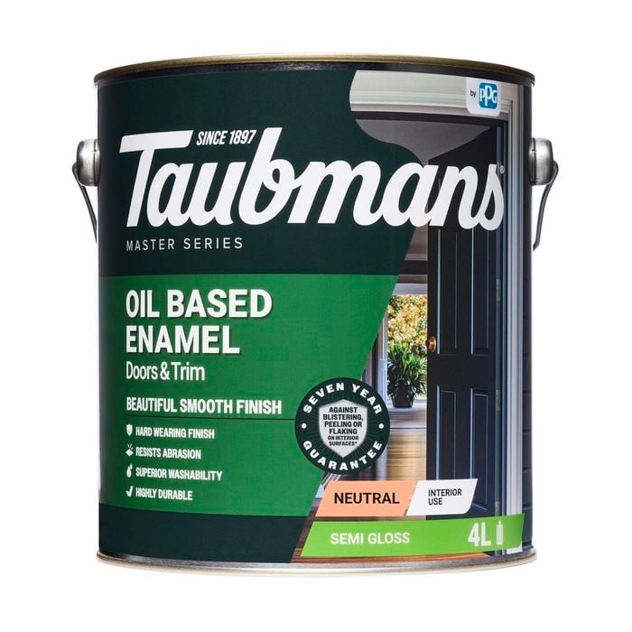Taubmans 4L Neutral Semi Gloss Oil Based Enamel