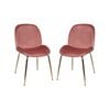 Raimon Furniture Set of 2 Casa Velvet Fabric Dining Chair - Gold Legs - Blush