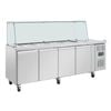 Polar U-Series GN Saladette Counter with Square Sneeze Guard 4 Door - UA019-A