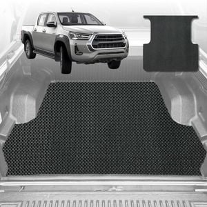 6D Diamond Ute Tub Mat for Toyota Hilux Double Cab 2015-Current (with spray on liner or no liner)-Black-Outback GT