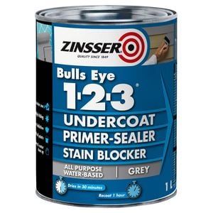 Zinsser Bulls Eye Primer Undercoat Sealer and Stain Blocker - Grey 1L
